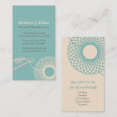 De breiende visitekaartjes van de handwerk (Voorkant / Achterkant)