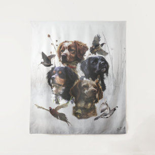 De Bretagne Spaniels, vogeljacht seizoen Wandkleed
