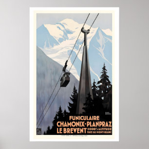 De Brevent kabelbaan in Chamonix Frankrijk berggeb Poster