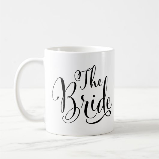 De Bride Elegant Black Script Wedding Koffiemok (Links)