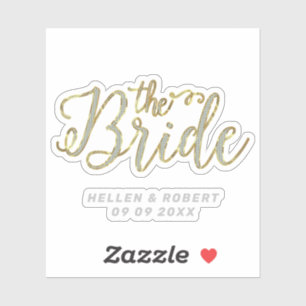 De Bride moderne typografie Silver & Gold Sticker