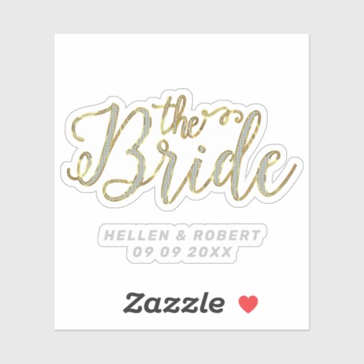 De Bride moderne typografie Silver & Gold Sticker (Vel)