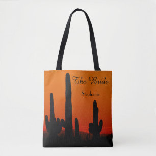 De Bride Personalized Tas, Saguaro Sunset Tote Bag