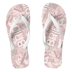De Bride Word Cloud White ID253 Teenslippers