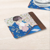 De brief, Mary Cassatt Vierkante Kartonnen Onderzetter (Schuin)