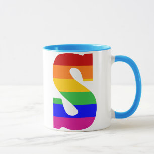 De Brief S van de regenboog Mok