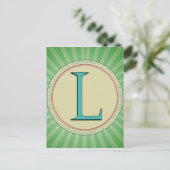 DE BRIEF VAN HET L- MONOGRAM BRIEFKAART (Staand voorkant)