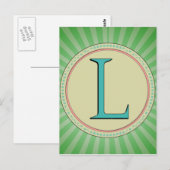 DE BRIEF VAN HET L- MONOGRAM BRIEFKAART (Voorkant / Achterkant)