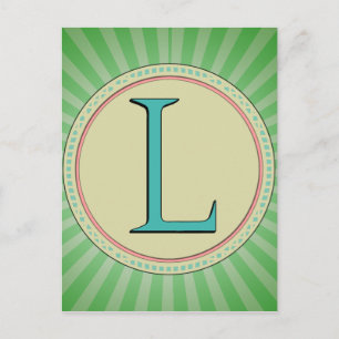 DE BRIEF VAN HET L- MONOGRAM BRIEFKAART