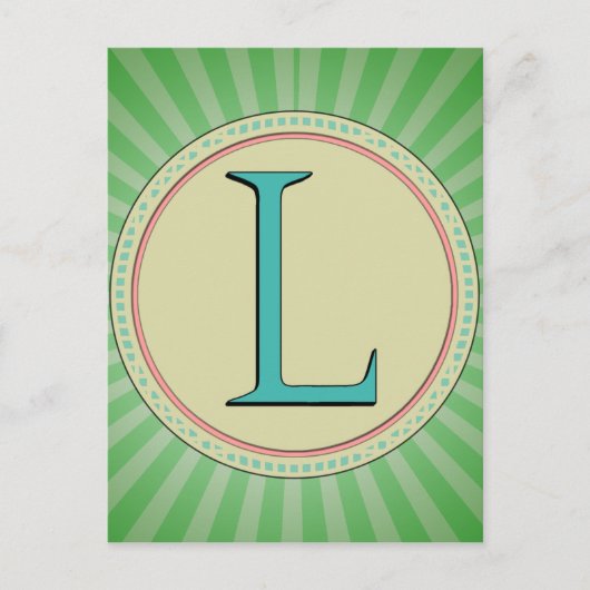 DE BRIEF VAN HET L- MONOGRAM BRIEFKAART (Voorkant)