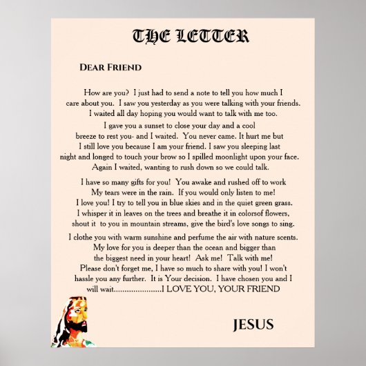 DE BRIEF VAN JESUS POSTER (Voorkant)