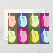 De Briefkaarten van de Chanoeka van Dreidel van de (Voorkant / Achterkant)