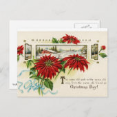 De Briefkaarten van de Poinsettia van de bloem (Voorkant / Achterkant)