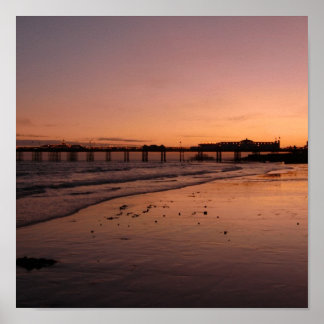 DE BRIGHTON PIER IN SUNSET POSTER