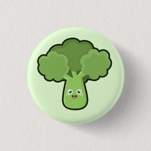 De Broccoli van Kawaii Ronde Button 3,2 Cm (Voorkant)