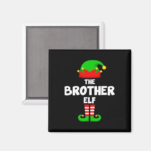 De broer Elf Grappig Kerstmis Matching Family Pa Magneet (Voorkant / Achterkant)