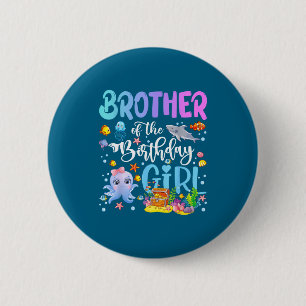 De Broer Verjaardag Zee Vis Oceaan Ronde Button 5,7 Cm