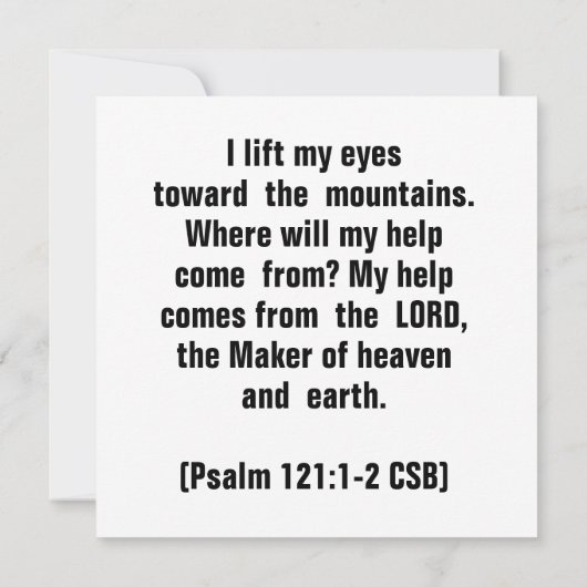 De bron van hulp (Psalm 121:1-2 CSB) Kaart (Achterkant)