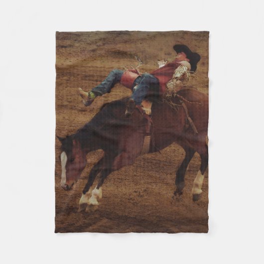 De Bronc - Rodeo Bronco Riding Fleece Deken (Voorkant)