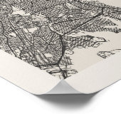 De Bronx New York Boho Arch Beige Street Map Poster (Hoek)