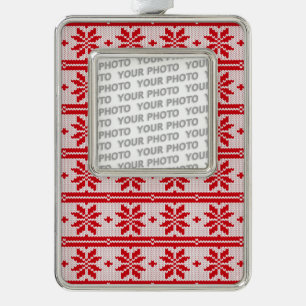 De broodjes van Xmas naadloos patroon 1 + uw ideeë Verzilverd Kader Ornament