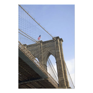 De Brooklyn Bridge in New York City, New Foto Afdruk