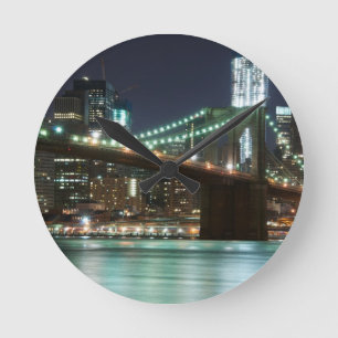 De Brooklyn Bridge - Kleur Ronde Klok