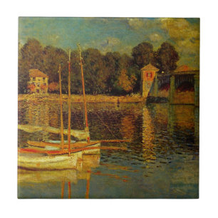 De brug bij Argenteuil door Claude Monet Tegeltje