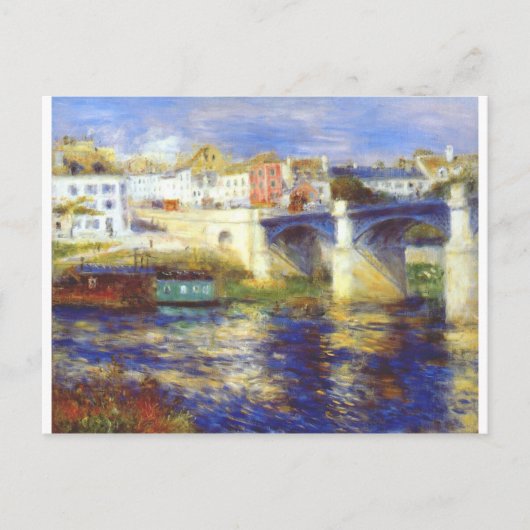 De brug bij chatou van Pierre-Auguste Renoir Briefkaart (Voorkant)