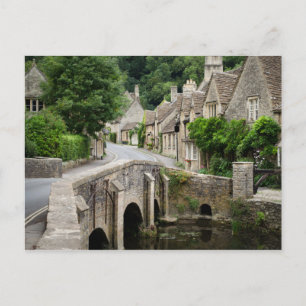 De brug in Castle Combe, briefkaart van het Vereni