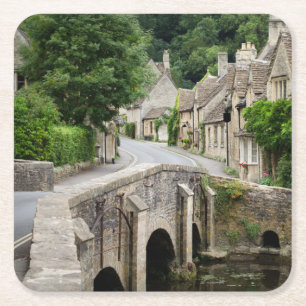De brug in Castle Combe, onderzetter van het Veren