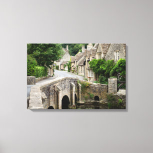 De brug in Castle Combe, UK canvas Afdruk