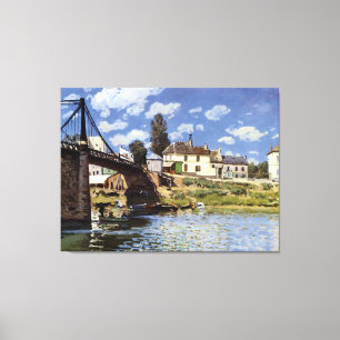 De brug in Villeneuve-la-Garenne Canvas Afdruk