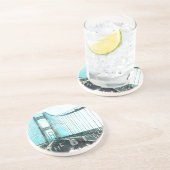 De brug. Mackinac Bridge, Michigan Onderzetter (Zijkant)