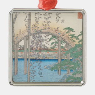 De brug met Wisteria of Kameido Tenjin Metalen Ornament