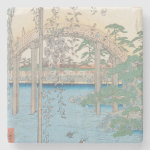 De brug met Wisteria of Kameido Tenjin Stenen Onderzetter