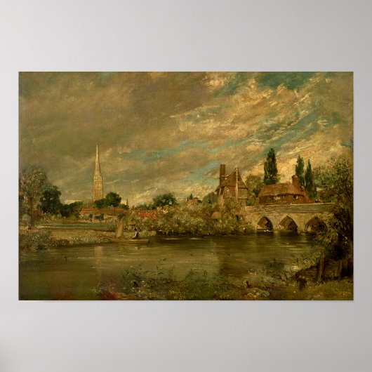 De brug van Harnham en de kathedraal van Salisbury Poster (Voorkant)