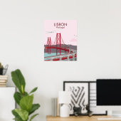 De brug van Lissabon in  stijl Poster (Thuiskantoor)
