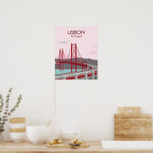 De brug van Lissabon in  stijl Poster (Keuken)