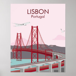 De brug van Lissabon in stijl Poster