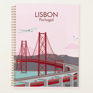 De brug van Lissabon over de Tagus in stijl Planner