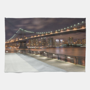 De Brug van Manhattan en Horizon NYC Theedoek