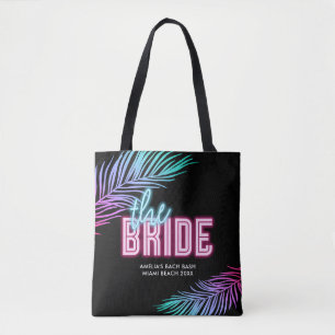 De Bruid Blauw & Roze Tropisch Bach Draagtas