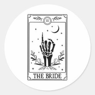 De bruid Bloemen Skelet Hand Gotische Bachelorette Ronde Sticker