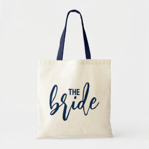 De bruid Elegant White Script Typografie Tote Bag