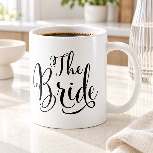 De Bruid Elegant Zwart Schrift Huwelijk Koffiemok