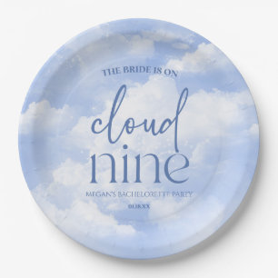 De bruid is op Cloud Nine Bachelorette Party Papieren Bordje