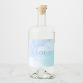 De bruid is op Cloud Nine Bruiloftsfeestje  Likeurfles Etiket (Voorkant)