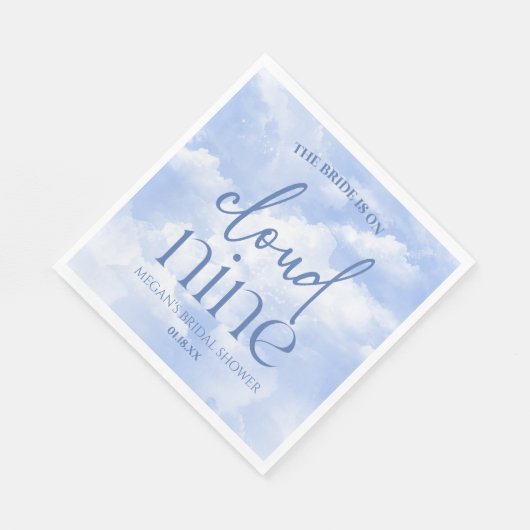 De Bruid Is Op Wolk Negen Blauwe Bruiloft Feestje Servet (Hoek)