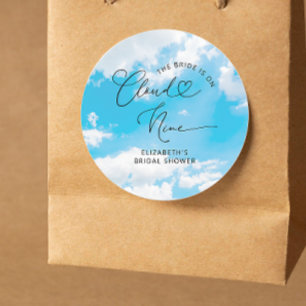 De bruid is op wolk negen elegant Vrijgezellenfees Ronde Sticker